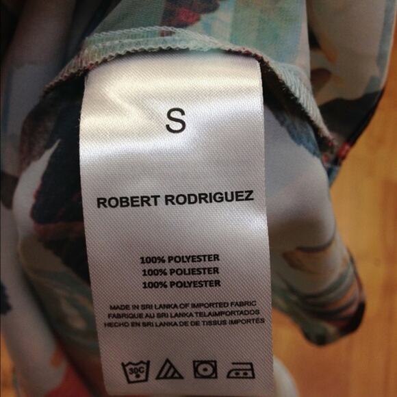 Robert Rodriguez Womens Blouse Size Small Blue Floral Print Ruffles - Picture 4 of 6